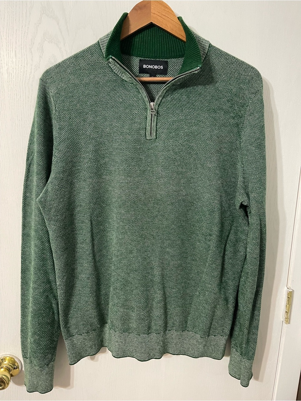 Bonobos Men's Forest Green Quarter-Zip Sweater